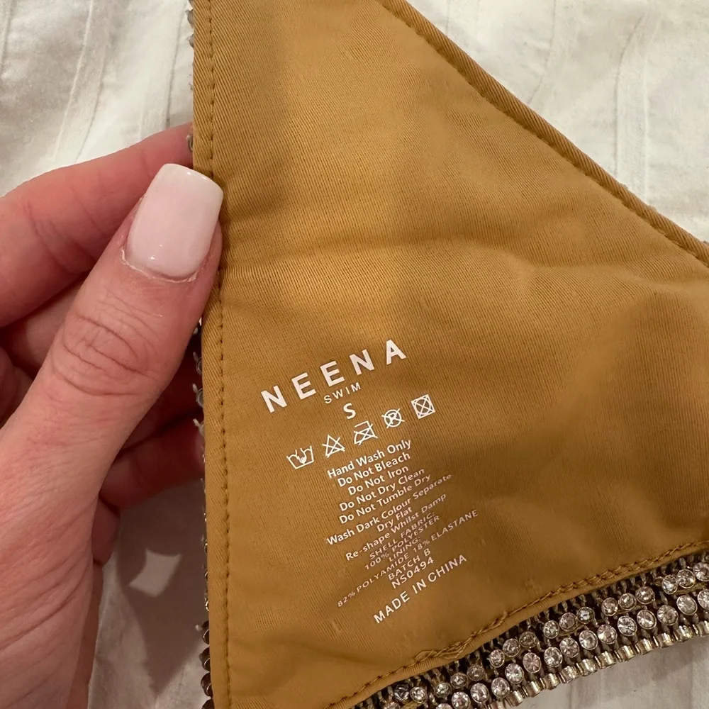 Oh Polly Neena Gold shimmering Triangle Bikini Top - Picture 5 of 5